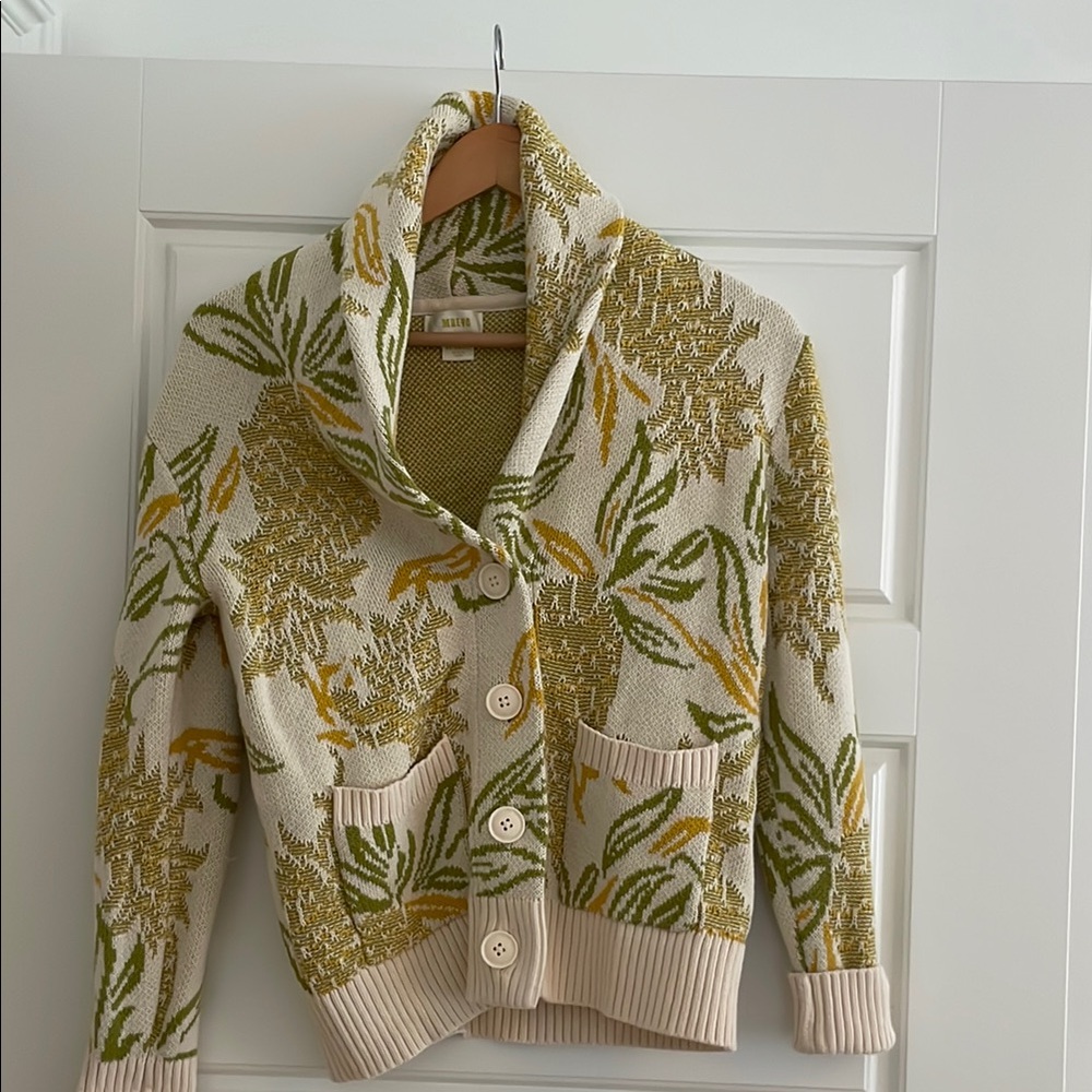 Women's Cream and Green Fun Sweater